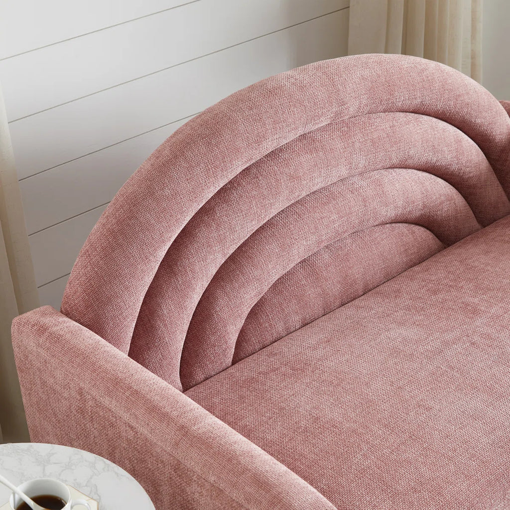 Michala Upholstered Loveseat, 31.5" H x 49.6" W x 30.7" D, Pink Polyester  Michala Upholstered Loveseat