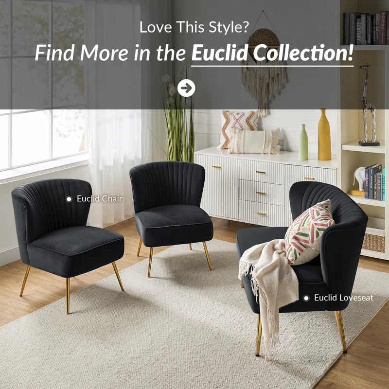 Euclid 47" Velvet 2-Seat Armless Loveseat