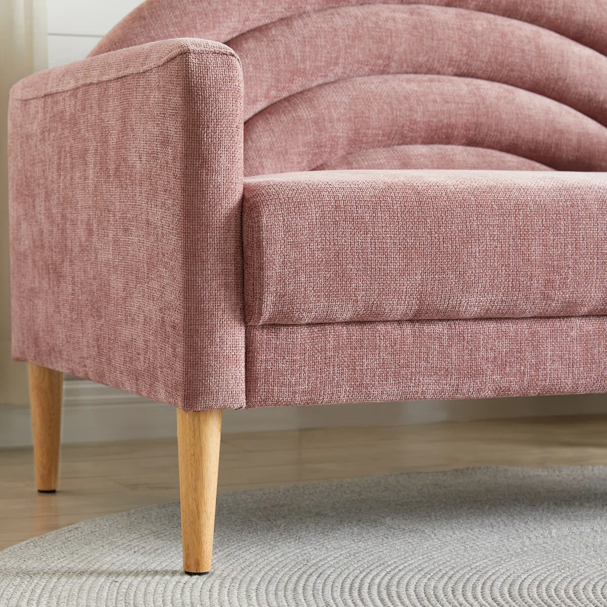 Michala Upholstered Loveseat, 31.5" H x 49.6" W x 30.7" D, Pink Polyester  Michala Upholstered Loveseat