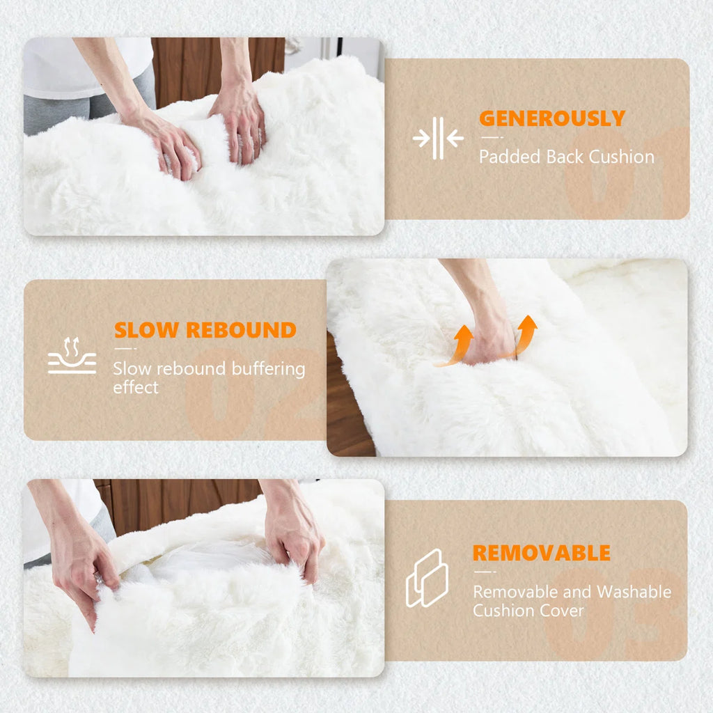 Velvet Oversized Chaise Lounge Sleeper Sofa