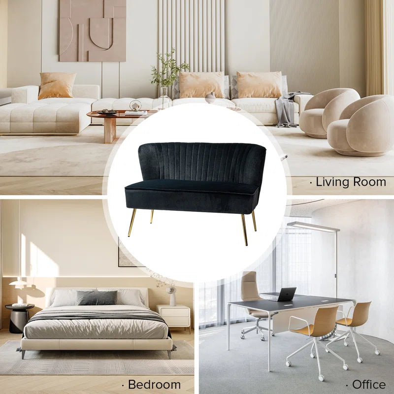 Euclid 47" Velvet 2-Seat Armless Loveseat