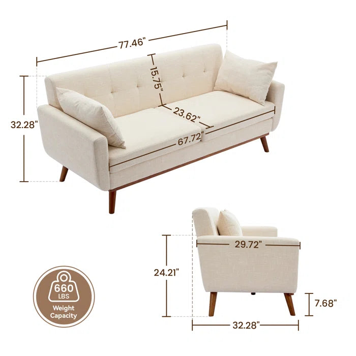 Cattaleya 78'' Upholstered Sofa